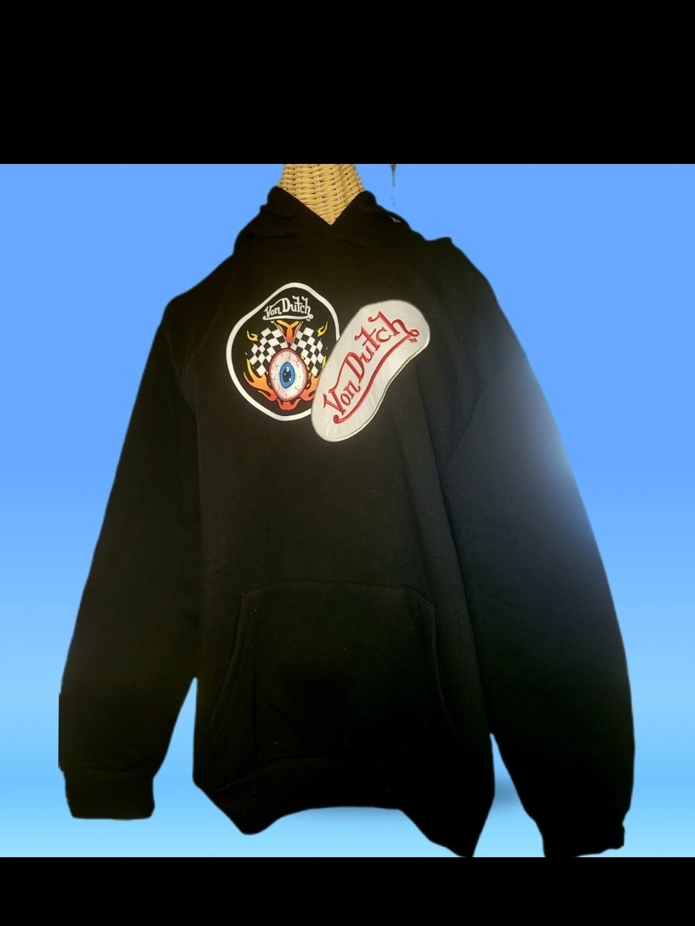 Von Dutch Black Graphic Logo Hoodie - Men's Sweater